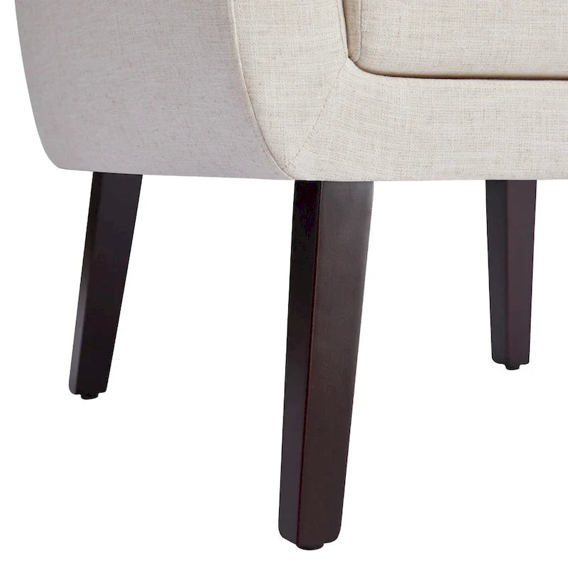 HUIMO Fabric Accent Chair and Ottoman Set - Available in Grey, Beige, Blue, and Dark Teal 10