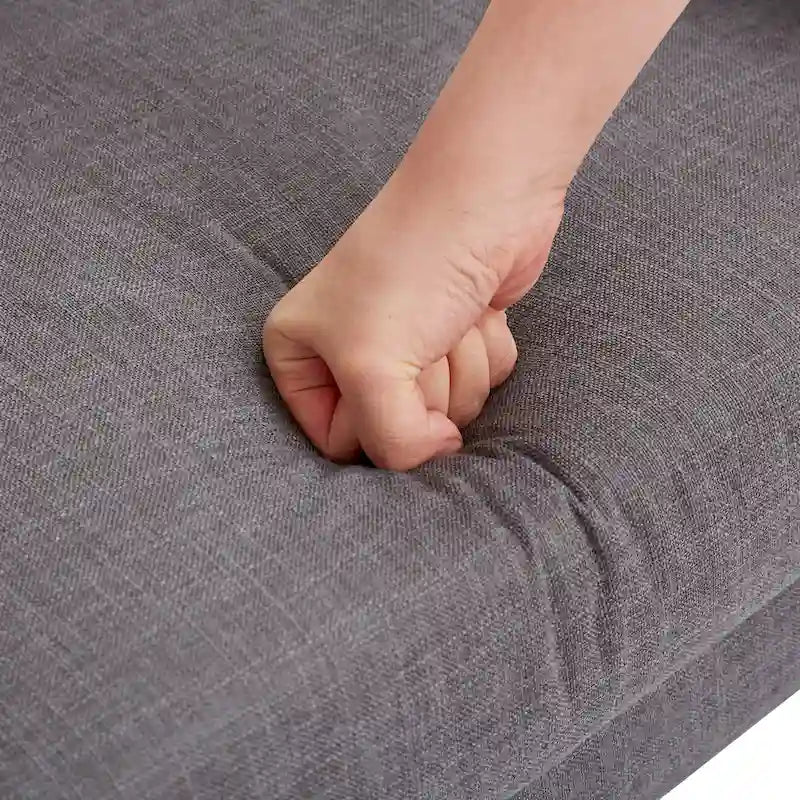 HUIMO Fabric Accent Chair and Ottoman Set - Available in Grey, Beige, Blue, and Dark Teal 25