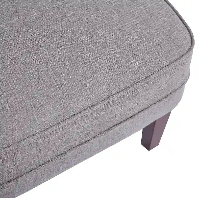 HUIMO Fabric Accent Chair and Ottoman Set - Available in Grey, Beige, Blue, and Dark Teal 29