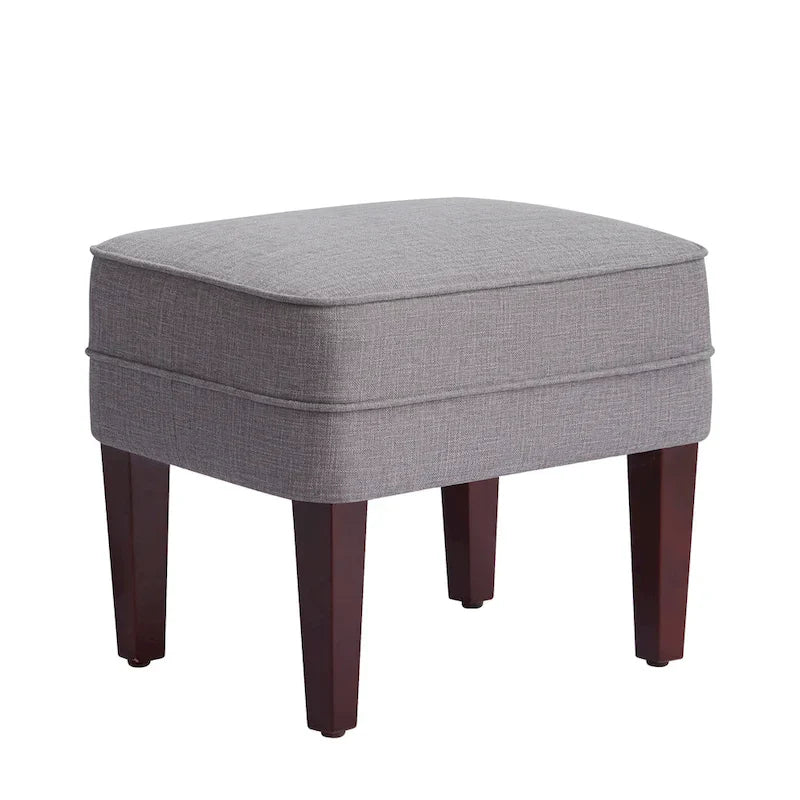 HUIMO Fabric Accent Chair and Ottoman Set - Available in Grey, Beige, Blue, and Dark Teal 30