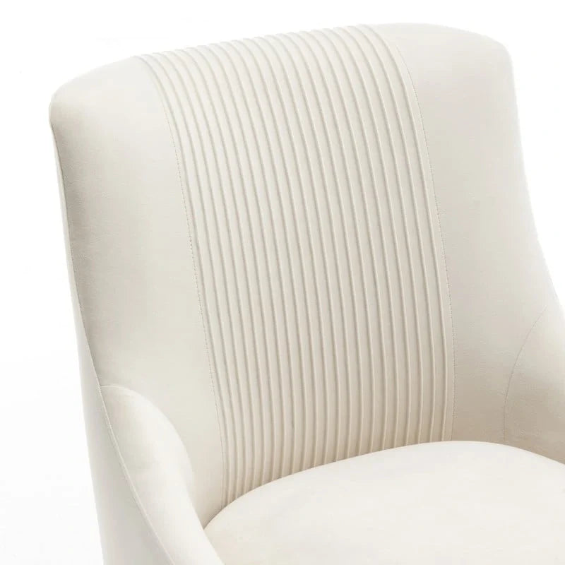 SEYNAR Set of 4 Modern Glam Boucle Velvet Dining or Vanity Chairs with Rear Handle 13