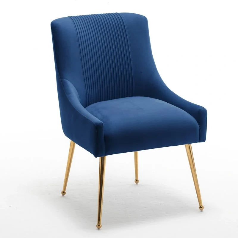 SEYNAR Set of 4 Modern Glam Boucle Velvet Dining or Vanity Chairs with Rear Handle 21