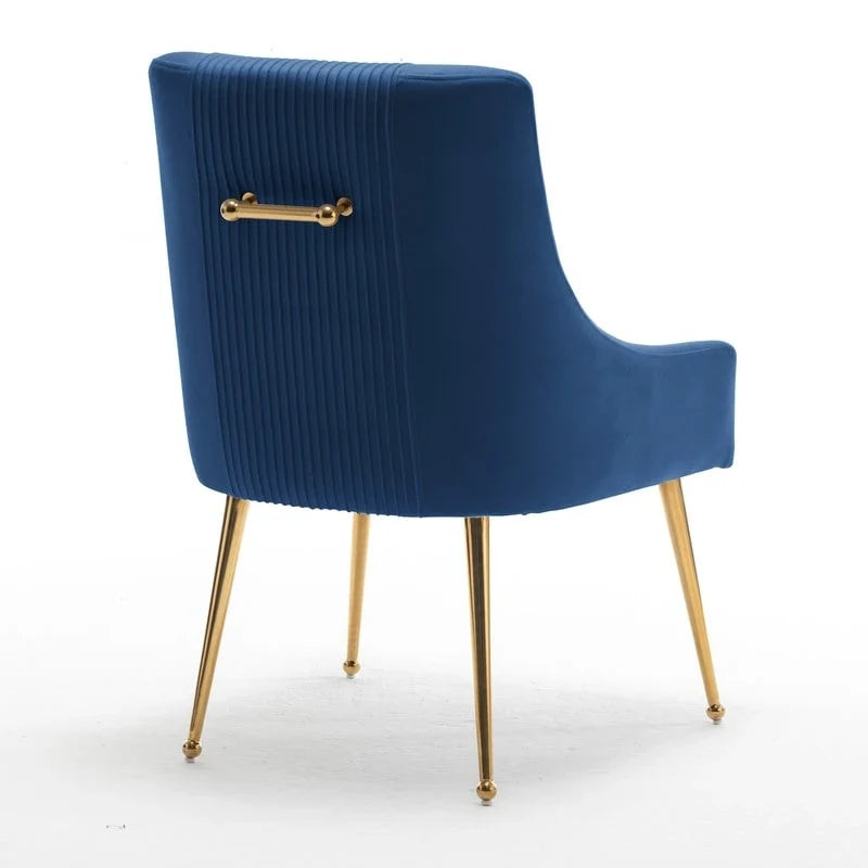 SEYNAR Set of 4 Modern Glam Boucle Velvet Dining or Vanity Chairs with Rear Handle 22