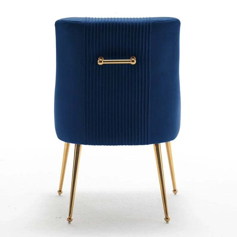 SEYNAR Set of 4 Modern Glam Boucle Velvet Dining or Vanity Chairs with Rear Handle 23