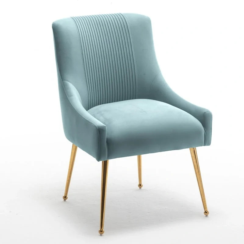 SEYNAR Set of 4 Modern Glam Boucle Velvet Dining or Vanity Chairs with Rear Handle 32