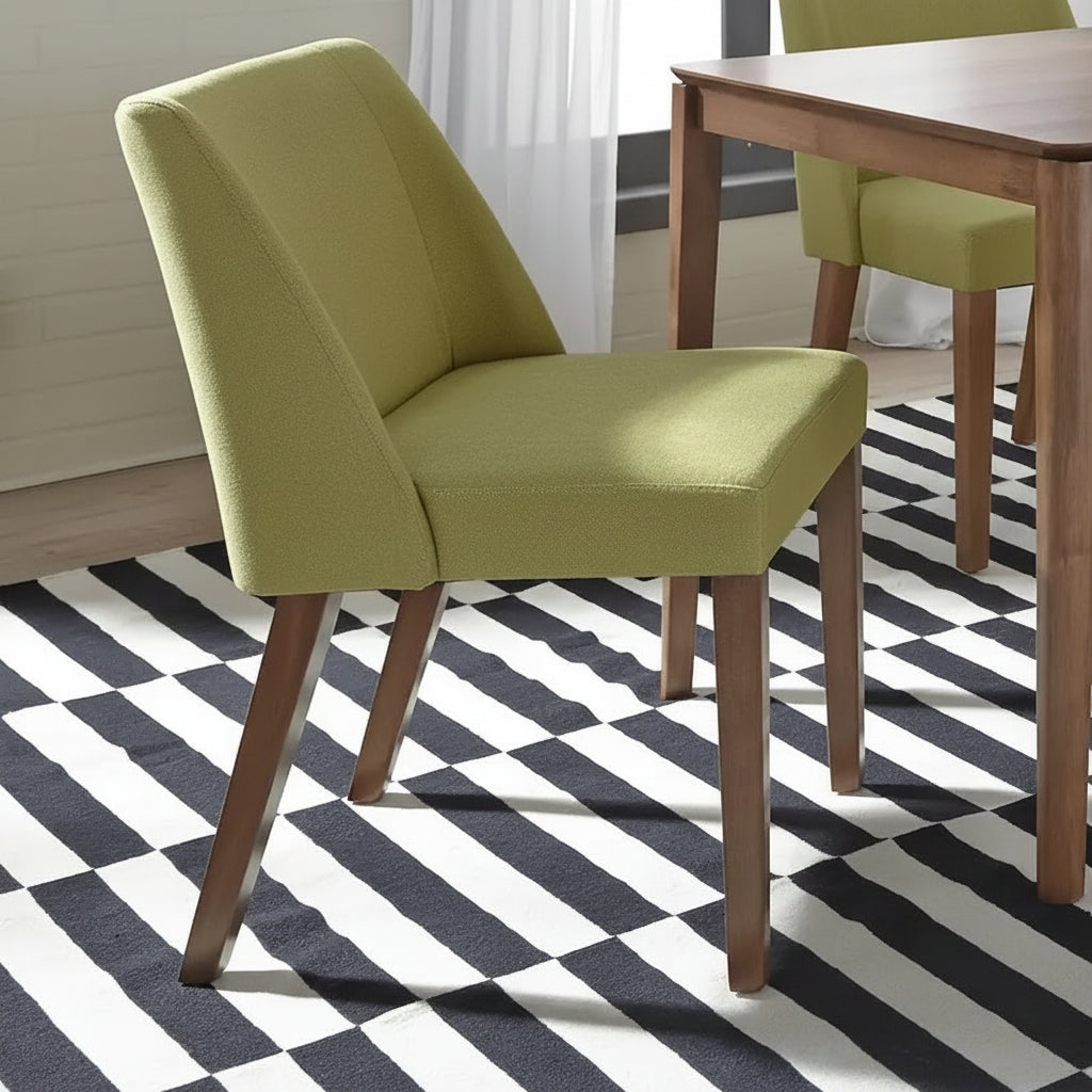 2-Piece Space-Saving Dining Chair Set with Walnut Frame and Linen Upholstery - Available in Multiple Colors 4