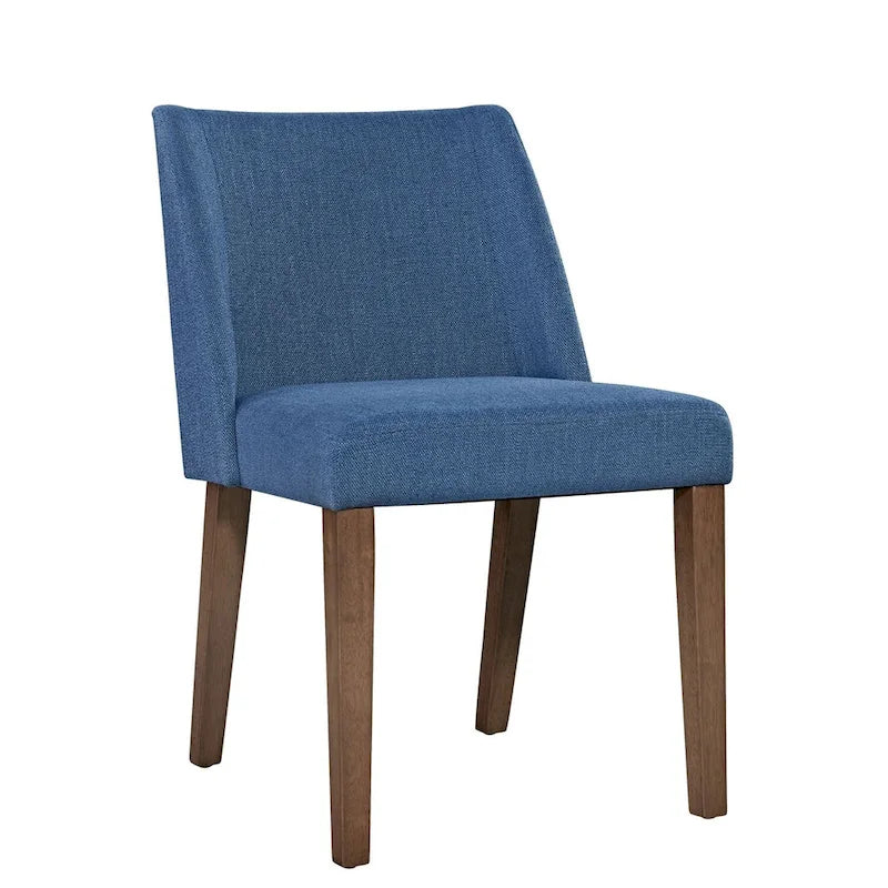 2-Piece Space-Saving Dining Chair Set with Walnut Frame and Linen Upholstery - Available in Multiple Colors 5