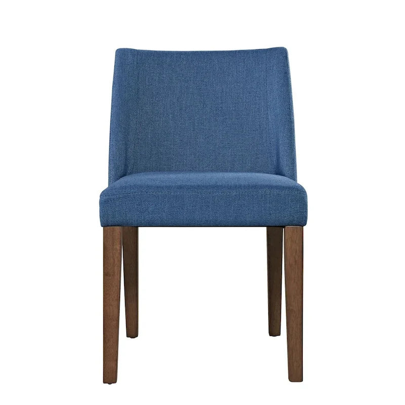 2-Piece Space-Saving Dining Chair Set with Walnut Frame and Linen Upholstery - Available in Multiple Colors 6