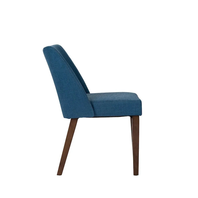 2-Piece Space-Saving Dining Chair Set with Walnut Frame and Linen Upholstery - Available in Multiple Colors 8