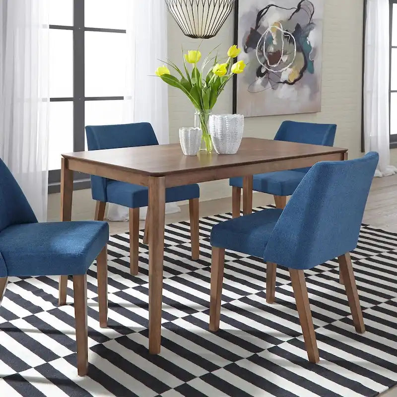 2-Piece Space-Saving Dining Chair Set with Walnut Frame and Linen Upholstery - Available in Multiple Colors 13
