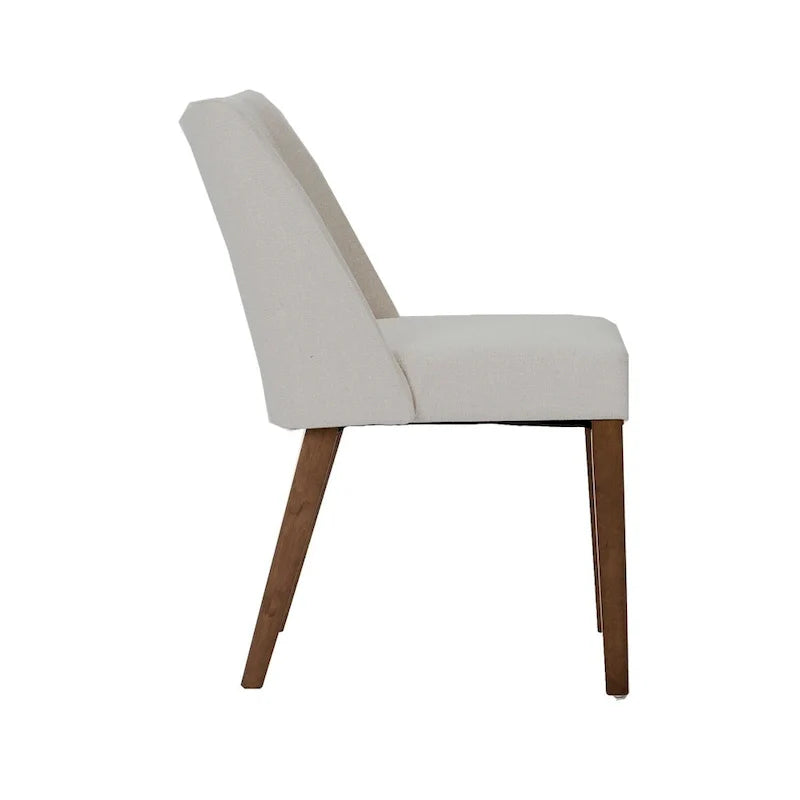 2-Piece Space-Saving Dining Chair Set with Walnut Frame and Linen Upholstery - Available in Multiple Colors 16