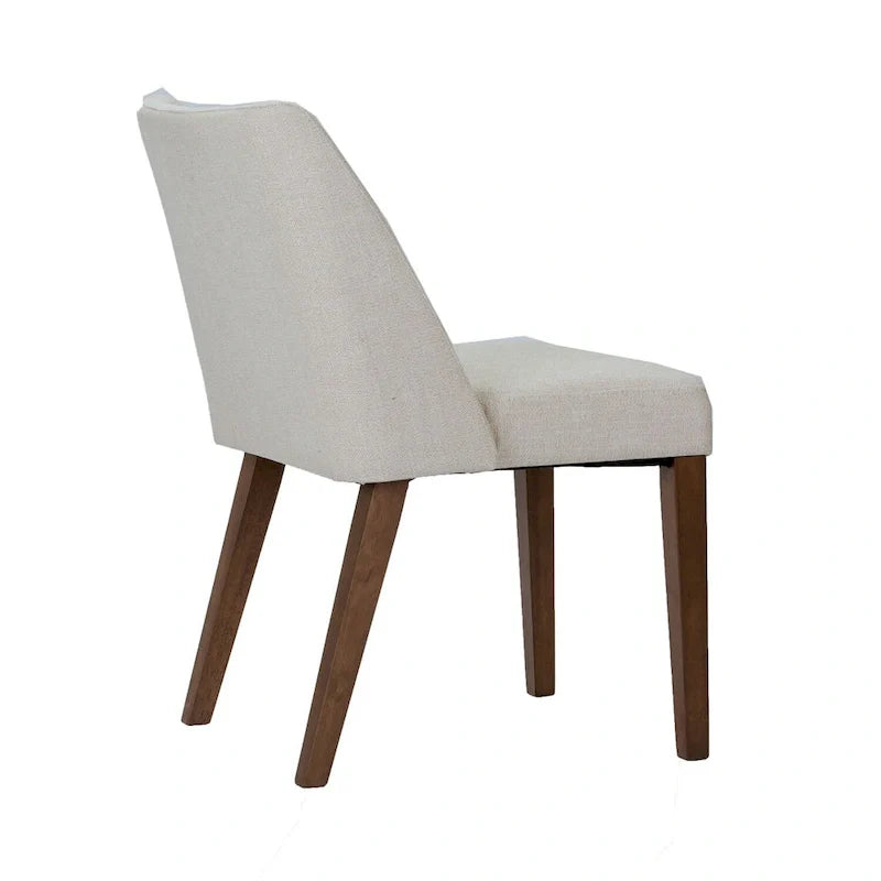 2-Piece Space-Saving Dining Chair Set with Walnut Frame and Linen Upholstery - Available in Multiple Colors 17