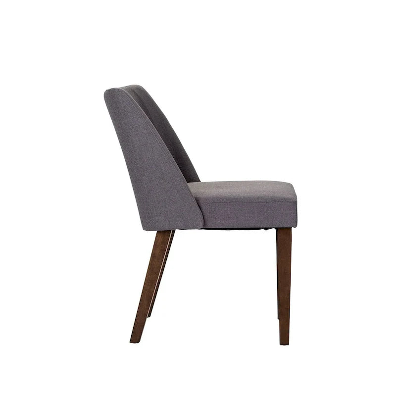 2-Piece Space-Saving Dining Chair Set with Walnut Frame and Linen Upholstery - Available in Multiple Colors 21
