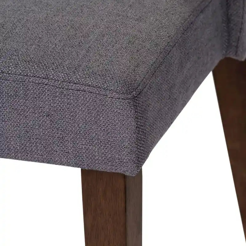 2-Piece Space-Saving Dining Chair Set with Walnut Frame and Linen Upholstery - Available in Multiple Colors 25