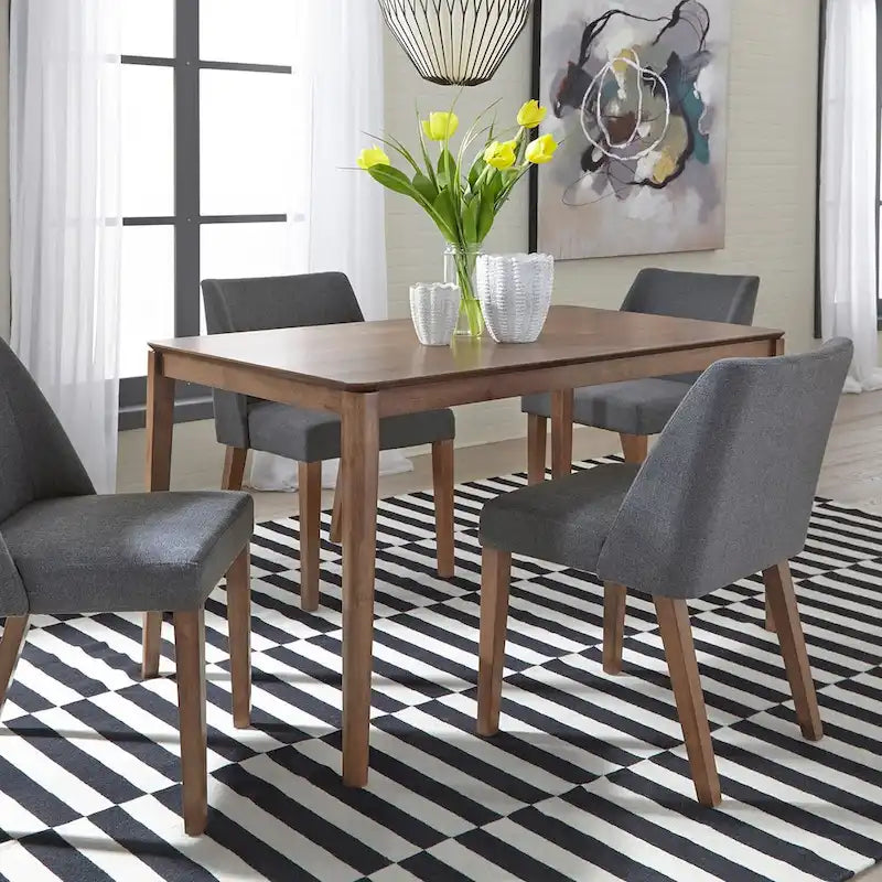 2-Piece Space-Saving Dining Chair Set with Walnut Frame and Linen Upholstery - Available in Multiple Colors 27