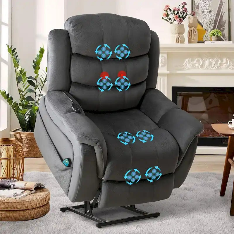 Power Lift Recliner Chair for Seniors - Lay Flat Design with Massage and Heat Features 16