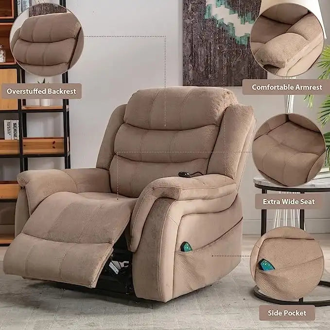 Power Lift Recliner Chair for Seniors - Lay Flat Design with Massage and Heat Features 5