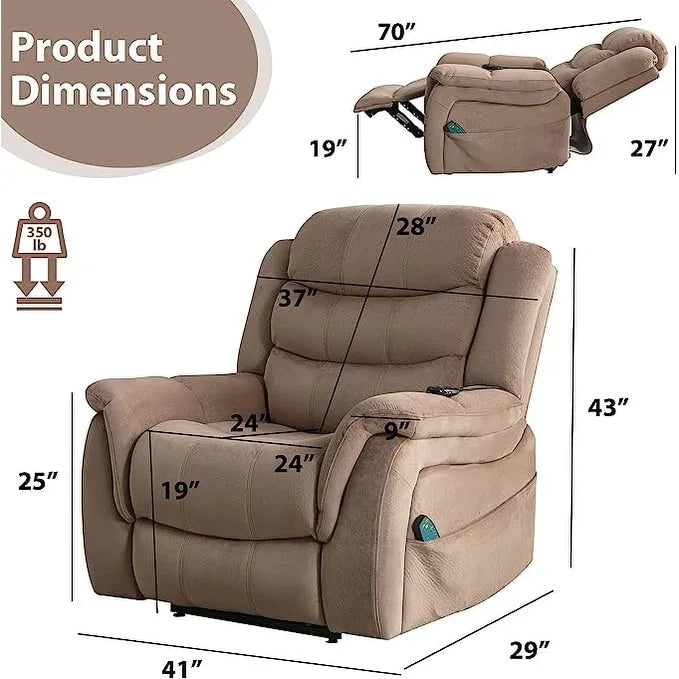 Power Lift Recliner Chair for Seniors - Lay Flat Design with Massage and Heat Features 7