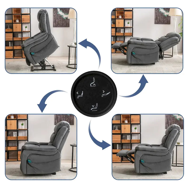 Power Lift Recliner Chair for Seniors - Lay Flat Design with Massage and Heat Features 9