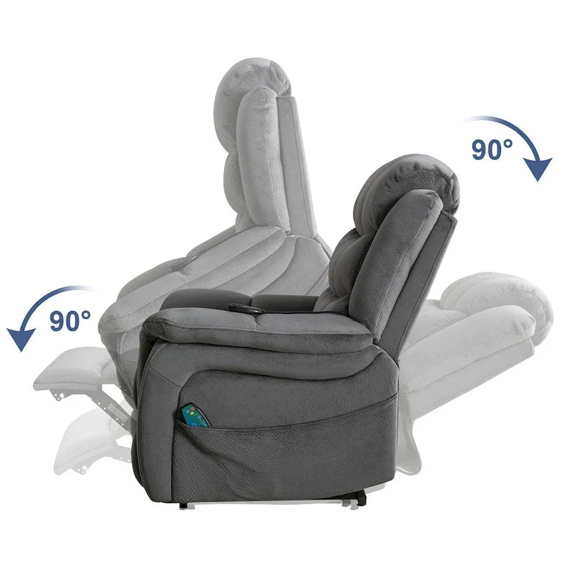 Power Lift Recliner Chair for Seniors - Lay Flat Design with Massage and Heat Features 10