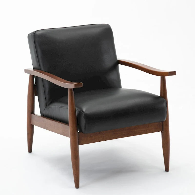 Greyson Living Anna Faux Leather Accent Chair with Wood Base 2