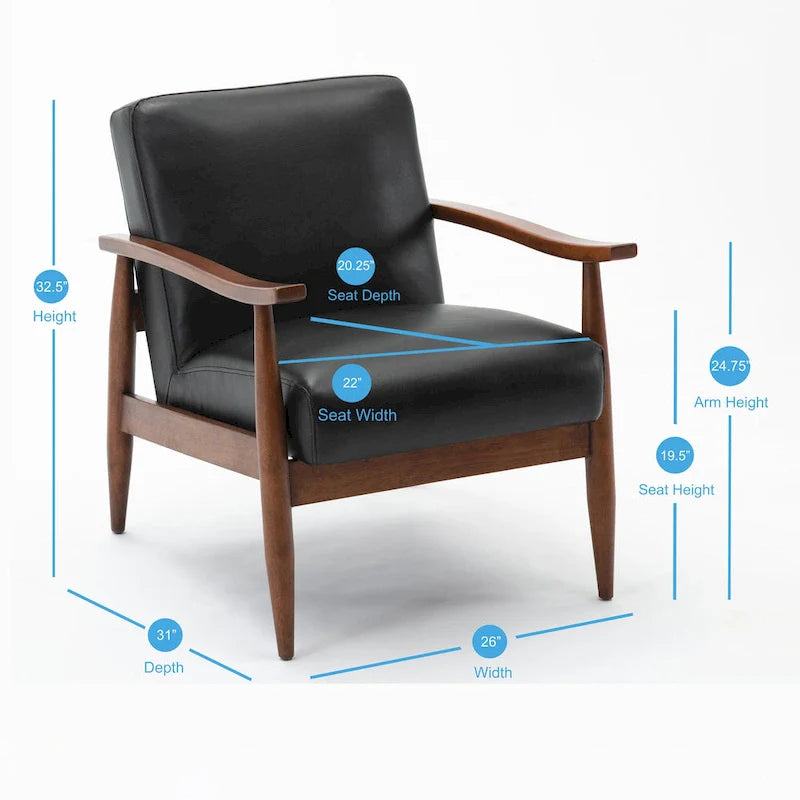 Greyson Living Anna Faux Leather Accent Chair with Wood Base 4