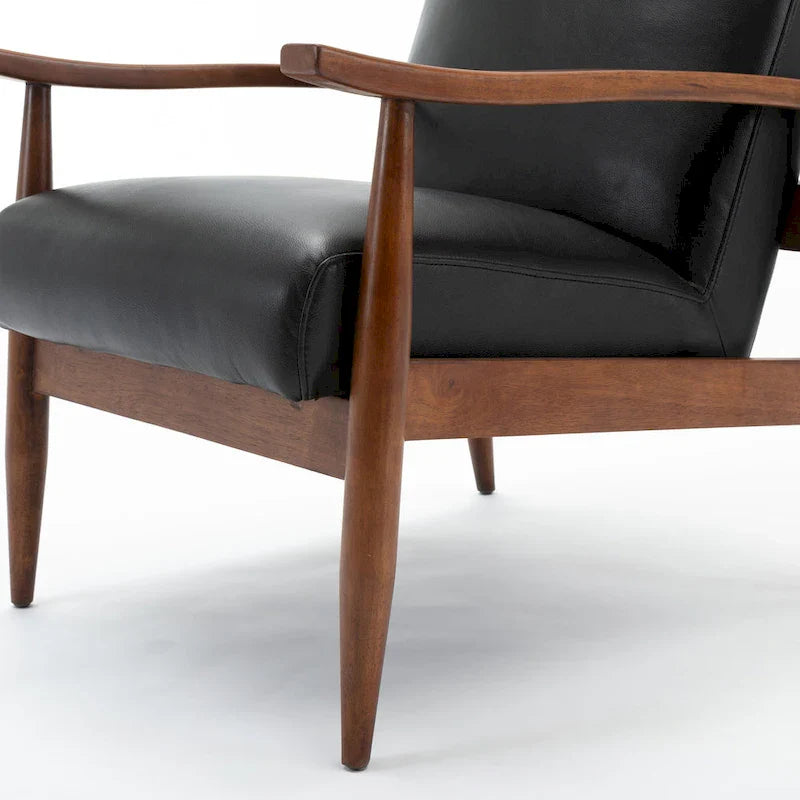Greyson Living Anna Faux Leather Accent Chair with Wood Base 5