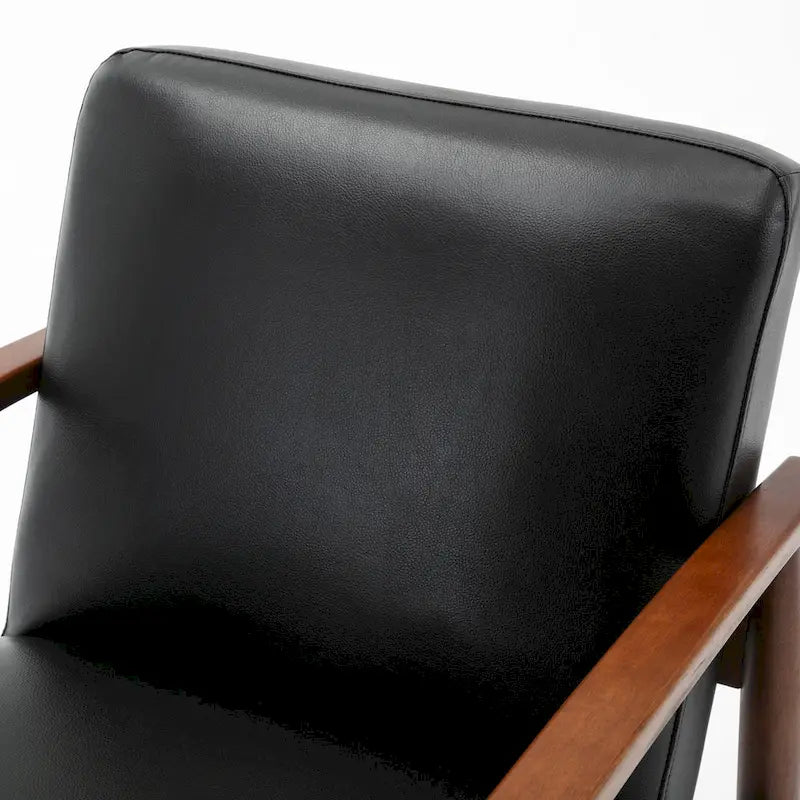 Greyson Living Anna Faux Leather Accent Chair with Wood Base 6