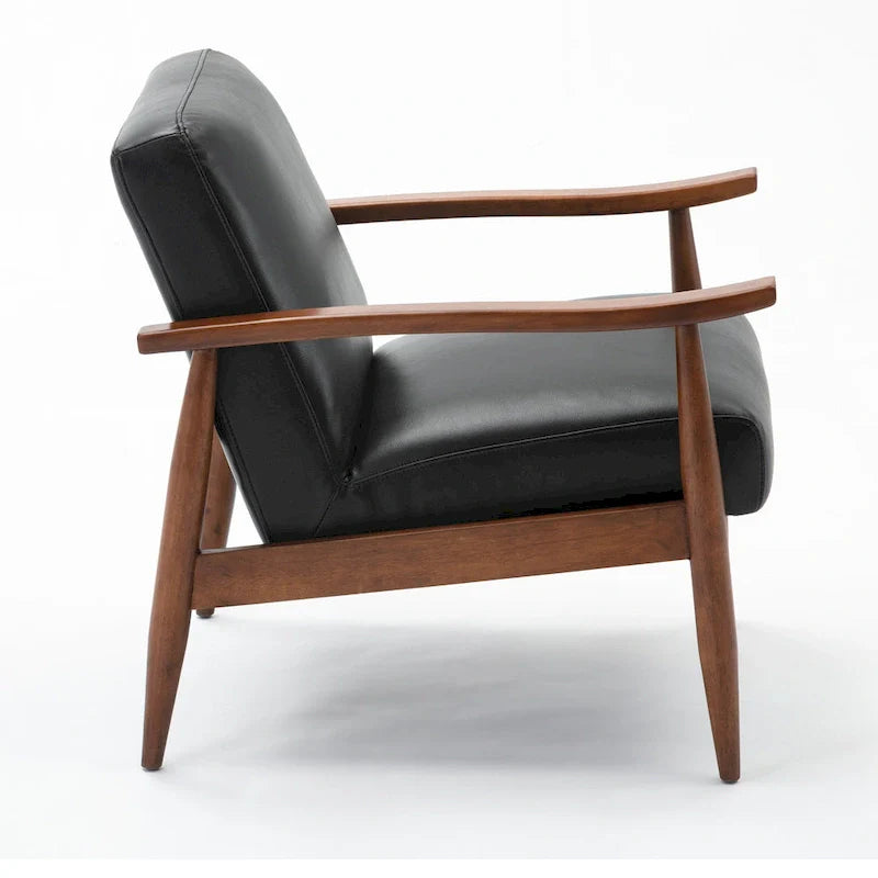Greyson Living Anna Faux Leather Accent Chair with Wood Base 7