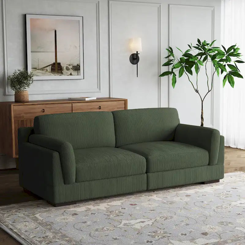 Contemporary 90-Inch Deep Seat Corduroy Loveseat 39
