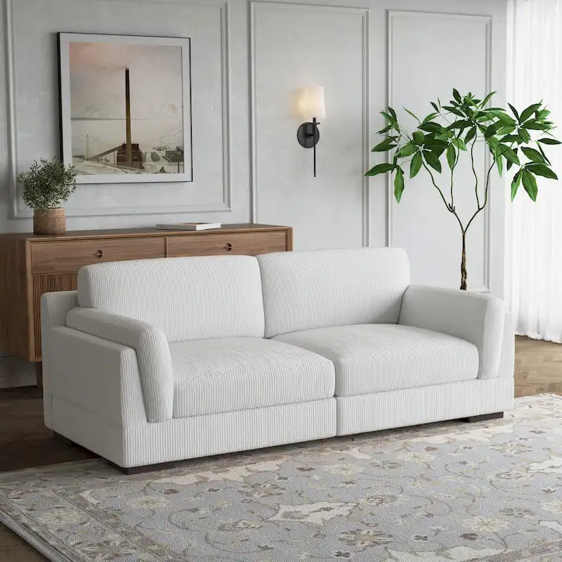 Contemporary 90-Inch Deep Seat Corduroy Loveseat 41