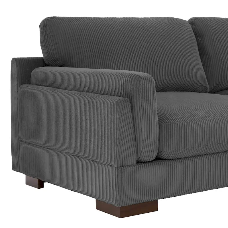 Contemporary 90-Inch Deep Seat Corduroy Loveseat 13