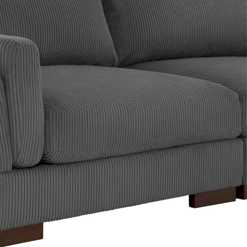 Contemporary 90-Inch Deep Seat Corduroy Loveseat 14