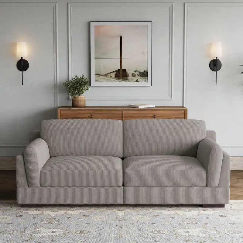 Contemporary 90-Inch Deep Seat Corduroy Loveseat 18