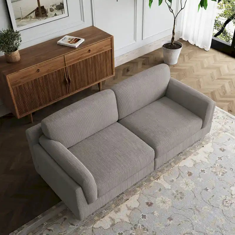 Contemporary 90-Inch Deep Seat Corduroy Loveseat 19