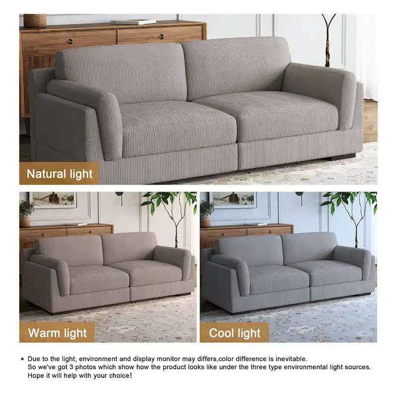 Contemporary 90-Inch Deep Seat Corduroy Loveseat 20