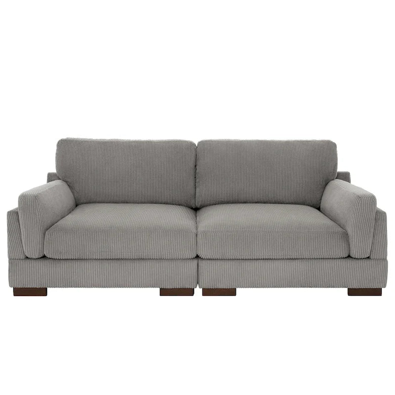 Contemporary 90-Inch Deep Seat Corduroy Loveseat 21