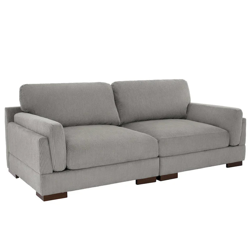Contemporary 90-Inch Deep Seat Corduroy Loveseat 22