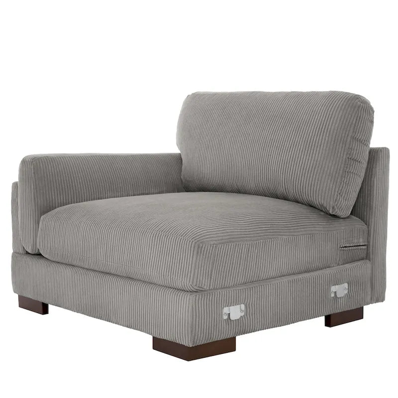 Contemporary 90-Inch Deep Seat Corduroy Loveseat 24