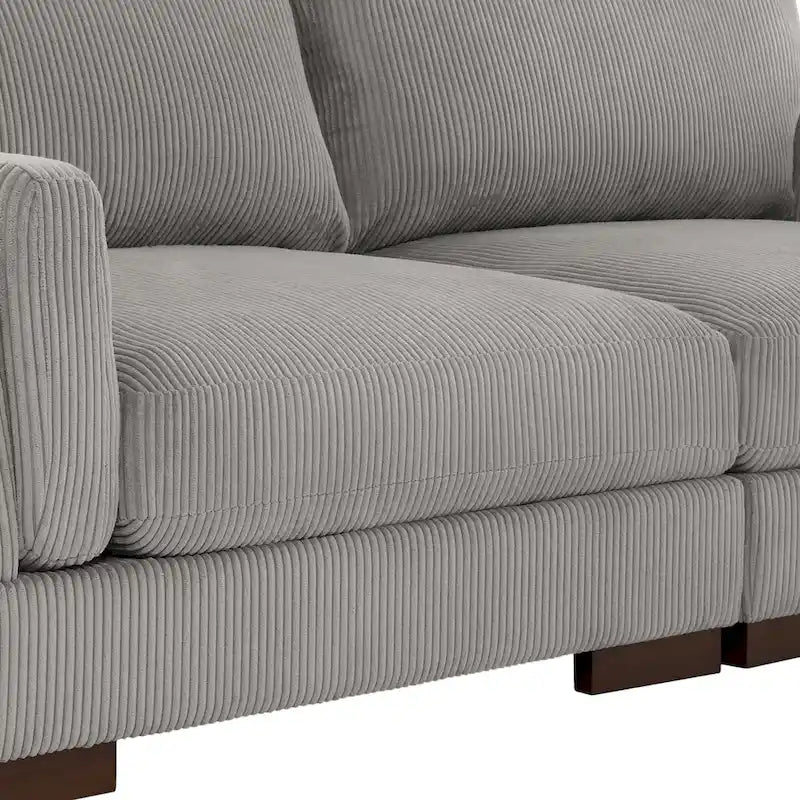 Contemporary 90-Inch Deep Seat Corduroy Loveseat 25