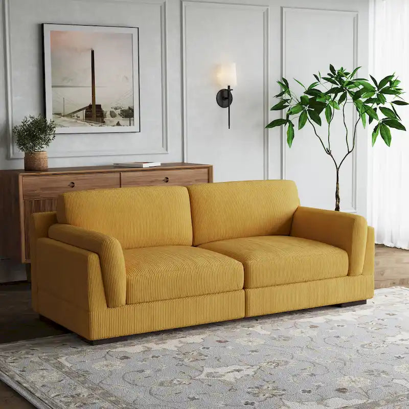 Contemporary 90-Inch Deep Seat Corduroy Loveseat 29