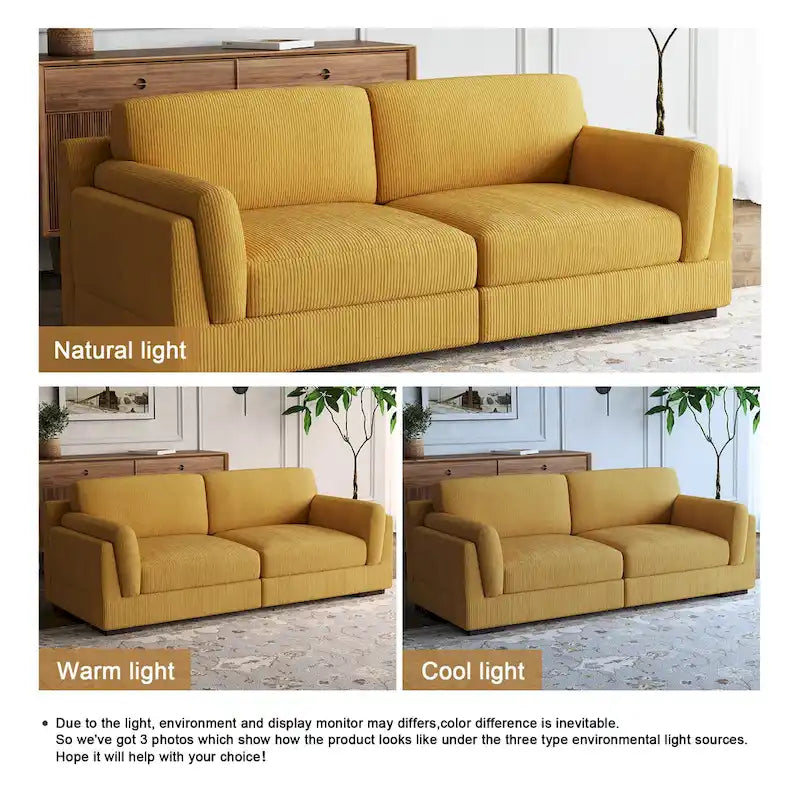 Contemporary 90-Inch Deep Seat Corduroy Loveseat 31