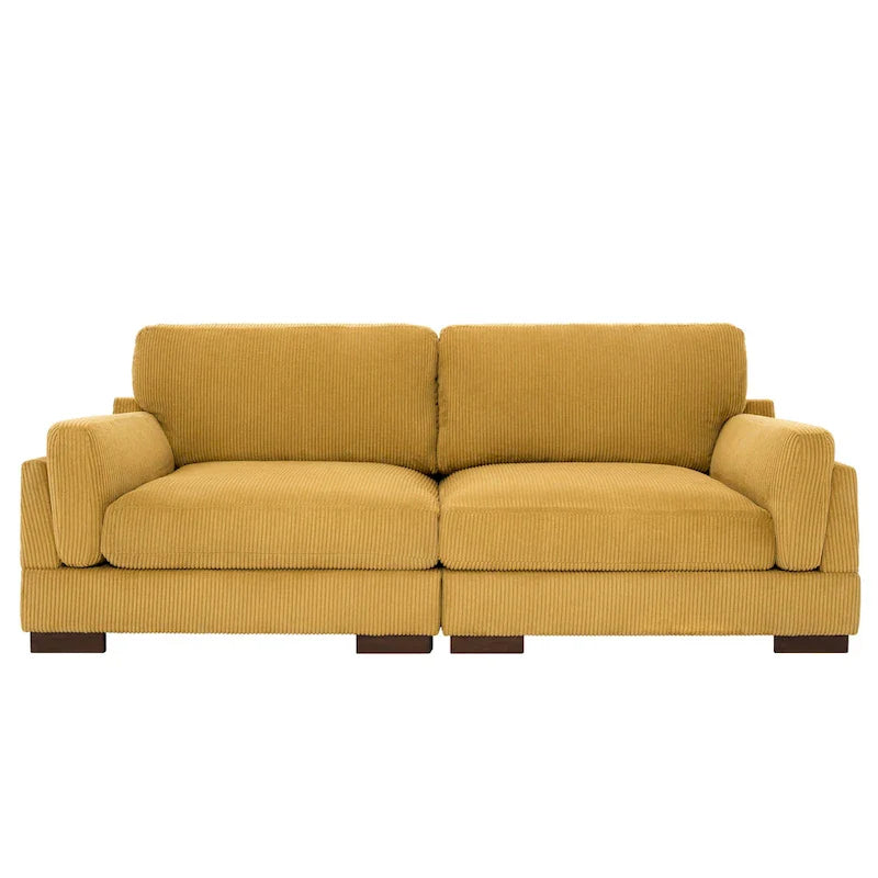 Contemporary 90-Inch Deep Seat Corduroy Loveseat 32