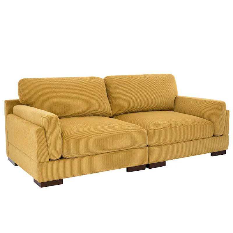 Contemporary 90-Inch Deep Seat Corduroy Loveseat 33