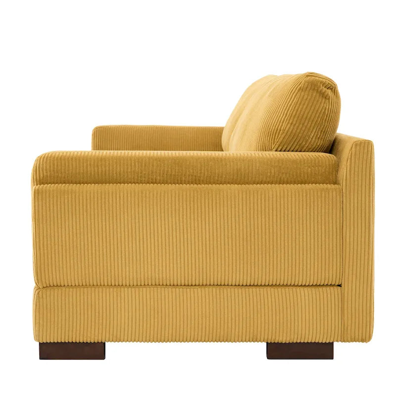 Contemporary 90-Inch Deep Seat Corduroy Loveseat 34