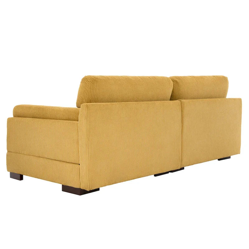 Contemporary 90-Inch Deep Seat Corduroy Loveseat 35
