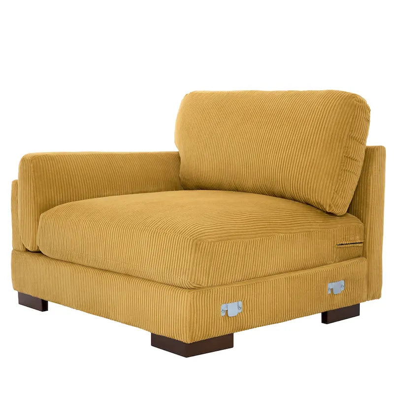 Contemporary 90-Inch Deep Seat Corduroy Loveseat 36