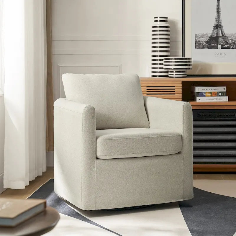 Erkenbald Contemporary 360-Degree Swivel Chair with Removable Slipcover by HULALA HOME 36