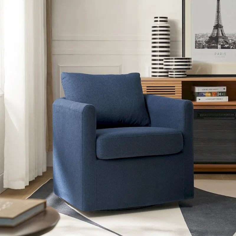 Erkenbald Contemporary 360-Degree Swivel Chair with Removable Slipcover by HULALA HOME 37