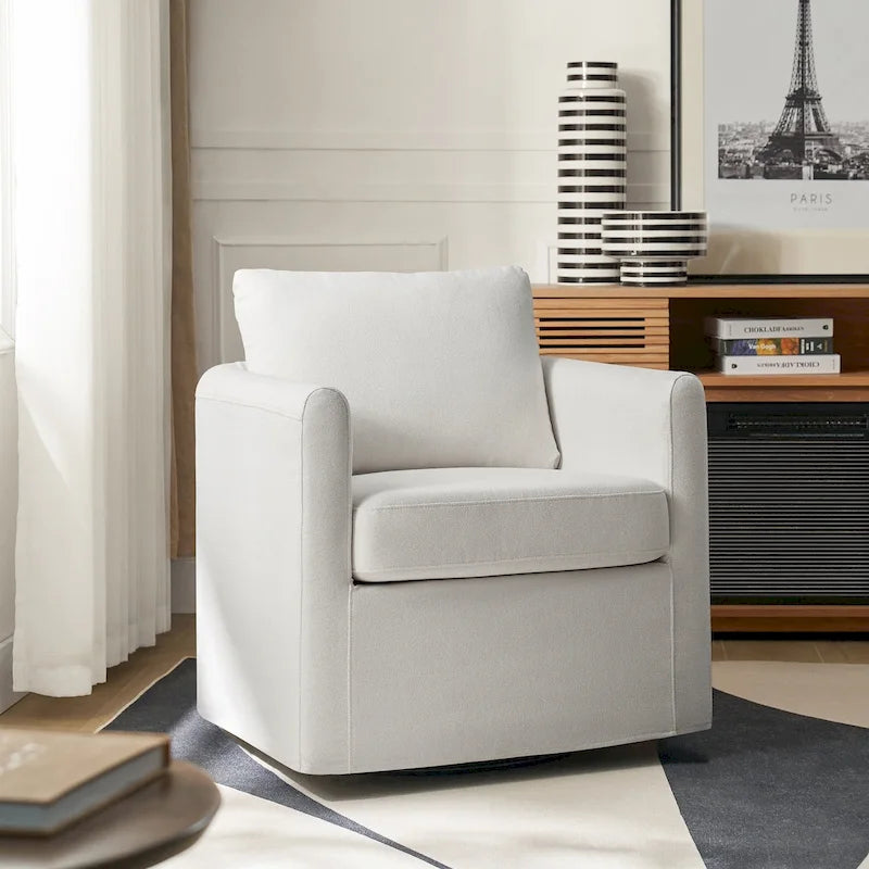 Erkenbald Contemporary 360-Degree Swivel Chair with Removable Slipcover by HULALA HOME 39